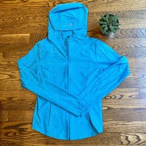 Tuff Athletics Turquoise Zip Up Jacket with Side Pockets. Size: Small (MAY 7)
